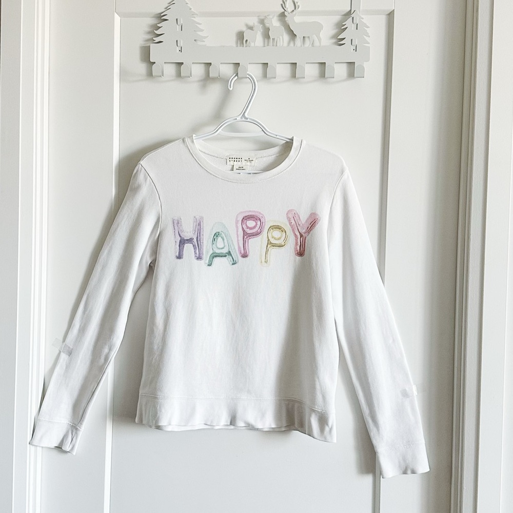 Kate Spade “Happy “White Cotton Sweatershirt